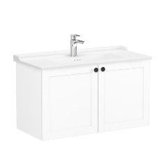 Vitra Root Classic 68743 Lavabo Dolabı, Kapaklı, 100 Cm, Mat Beyaz, Klasik Lavabolu